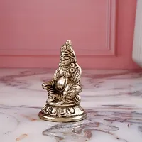 Kuber God Idol Brass Yellow Color - 8 Cm-thumb1