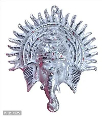 Jy Wall Hanging Ganesh Face In White Metal-thumb0