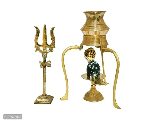 Jy Shivling Om With Jalhari And Brass Tipai Lota And Brass Trishul-thumb0