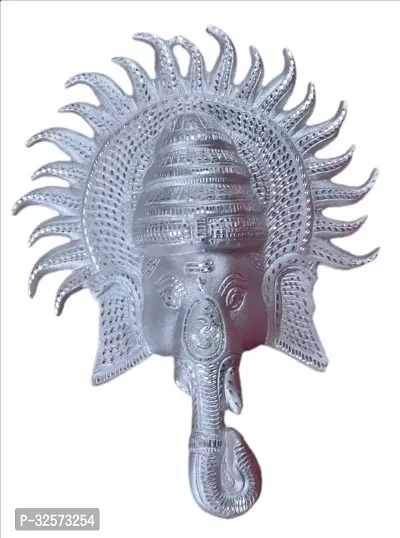 Jy Wall Hanging Ganesh Face In Gun Metal Silver Color