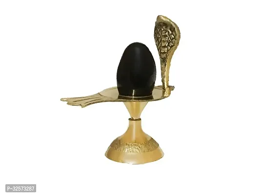 Shivling Black Stone With Brass Jalhari And Brass Tipai Lota And Brass Trishul-thumb2