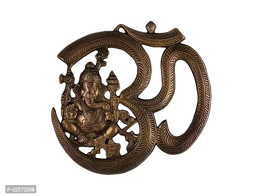 Jy Wall Hanging Ganesh Om Gun Metal Copper Colour God Idol-thumb0