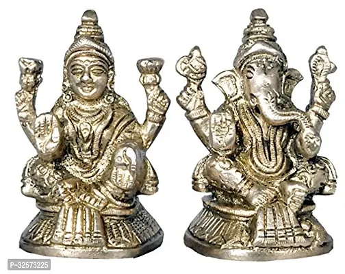 Jy Goddess Laxmi And Lord Ganesh Brass God Idol