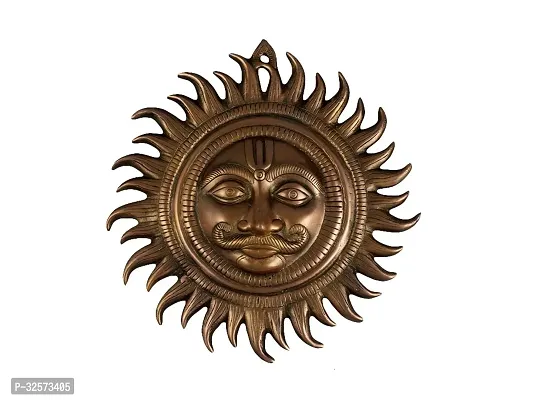 Jy Wall Hanging God Sun Face (Suraj) Gun Metal Copper Color Idol