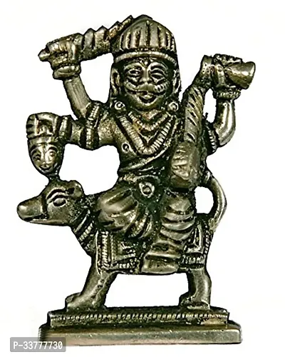 Panchdhatu Brass Bhairav Baba Idol L - 3 Cm X H - 7 Cm X W - 5 Cm, Lite Silver