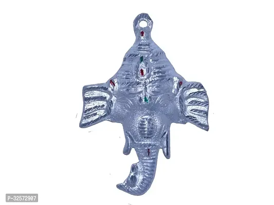 Jy Wall Hanging Ganesh Face Silver Color-thumb0