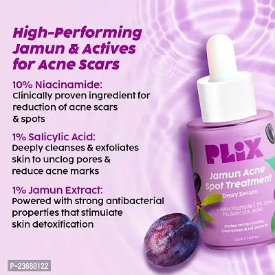 PLIX 10% Niacinamide Jamun Face Serum for Acne Marks, Blemishes, Oil Control with 1% Zinc  Witch Hazel for Unisex, 30ml (Pack of 1) Skin Clarifying Serum for Sensitive, Acne-Prone Skin