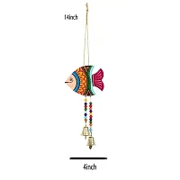 Handmade Hand Emboss Painted Hanging Fish for Garden Balcony Home Office Cafe Decoration-thumb1