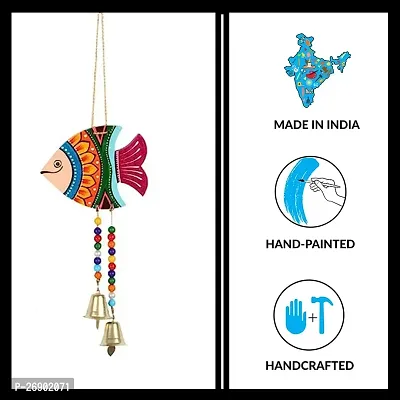 Handmade Hand Emboss Painted Hanging Fish for Garden Balcony Home Office Cafe Decoration-thumb3