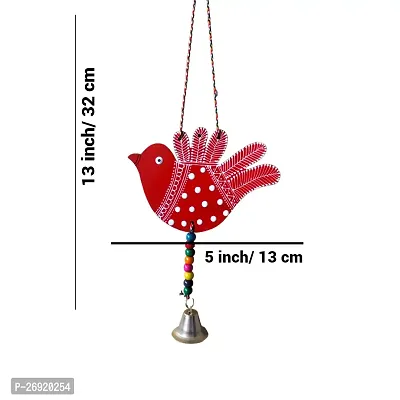 Sohibe Handmade Hand Emboss Painted Birds Hanging For Garden Balcony Home Office Cafe Decoration Main Door Latkan Festival Decorative Wall Hanging, Multi-coloured, Pack of 3-thumb2