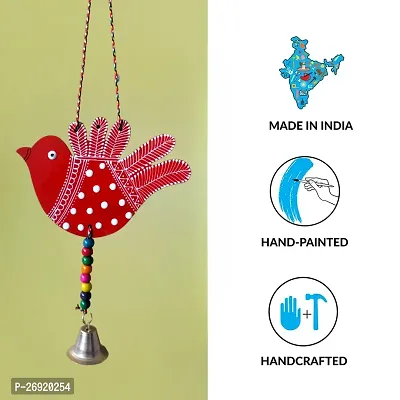 Sohibe Handmade Hand Emboss Painted Birds Hanging For Garden Balcony Home Office Cafe Decoration Main Door Latkan Festival Decorative Wall Hanging, Multi-coloured, Pack of 3-thumb3