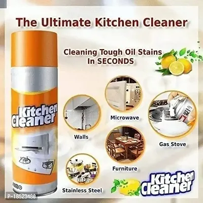 Multipurpose Bubble Foam Cleaner Kitchen Cleaner Spray Oil  Grease Stain Remover Chimney Cleaner Spray Bubble Cleaner All Purpose Foam Degreaser Spray for Kitchen Bubble Cleaner Spray (450ml)-thumb2