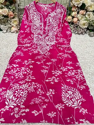 Stunning Chanderi Embroidered Kurta For Women