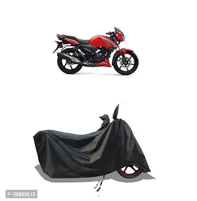 VESMEI - Water-Resistant 2024 Bike Cover for TVS Apache RTR 160 2V and Dust-Proof Premium Polyester Fabric_Black Stripe Large