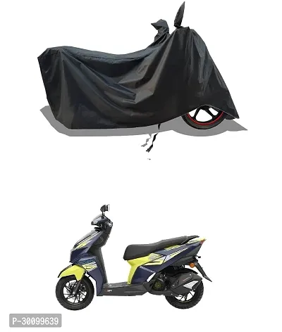 VESMEI - Water-Resistant 2024 Bike Cover for TVS NTORQ 125 XT and Dust-Proof Premium Polyester Fabric_Black Stripe Large