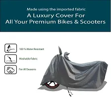 VESMEI - 100% Water-Resistant 2024 Bike Cover for Hero Splendor XTEC and Dust-Proof Premium Polyester Fabric_Entire Grey Large-thumb1