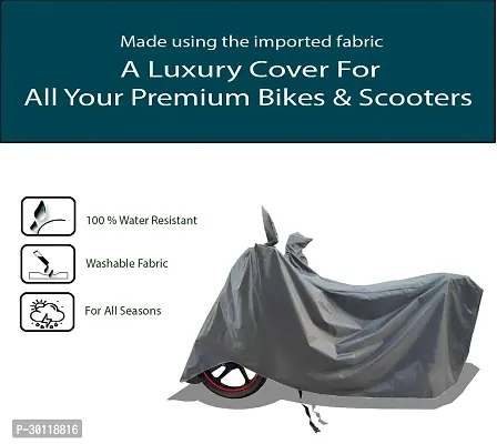 VESMEI - 100% Water-Resistant 2024 Bike Cover for Hero Splendor XTEC and Dust-Proof Premium Polyester Fabric_Entire Grey Large-thumb2