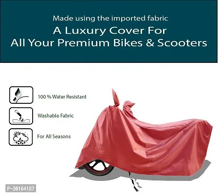 VESMEI -  Water-Resistant  Bike Cover for Honda Hornet 2.0 and Dust-Proof Premium Polyester Fabric_Entire Maroon Large-thumb2