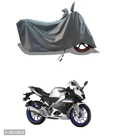 VESMEI - 100% Water-Resistant 2024 Bike Cover for Yaamaha R15M and Dust-Proof Premium Polyester Fabric_Entire Grey Large