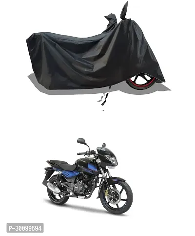 VESMEI - Water-Resistant 2024 Bike Cover for Bajaj Pulsar 150 and Dust-Proof Premium Polyester Fabric_Black Stripe Large-thumb0