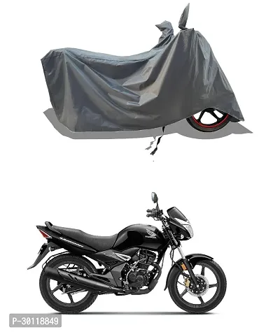 VESMEI - 100% Water-Resistant 2024 Bike Cover for Honda Unicorn 160 and Dust-Proof Premium Polyester Fabric_Entire Grey Large