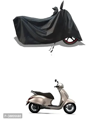 VESMEI - Water-Resistant 2024 Bike Cover for Bajaj Chetak Electric and Dust-Proof Premium Polyester Fabric_Black Stripe Large-thumb0