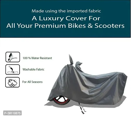 VESMEI - 100% Water-Resistant 2024 Bike Cover for Bajaj Pulsar N160 and Dust-Proof Premium Polyester Fabric_Entire Grey Large-thumb2