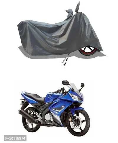 VESMEI - 100% Water-Resistant 2024 Bike Cover for Yaamaha R15 v1 and Dust-Proof Premium Polyester Fabric_Entire Grey Large