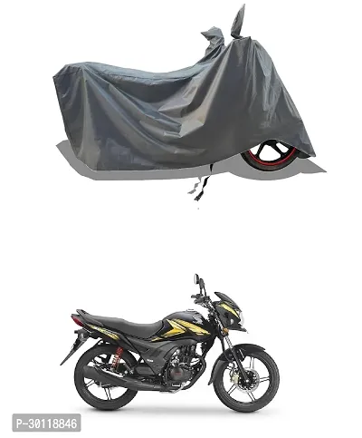 VESMEI - 100% Water-Resistant 2024 Bike Cover for Honda Shine 125 and Dust-Proof Premium Polyester Fabric_Entire Grey Large