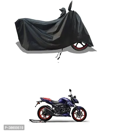 VESMEI - Water-Resistant 2024 Bike Cover for TVS Apache RTR 160 4V Special edition and Dust-Proof Premium Polyester Fabric_Black Stripe Large-thumb0