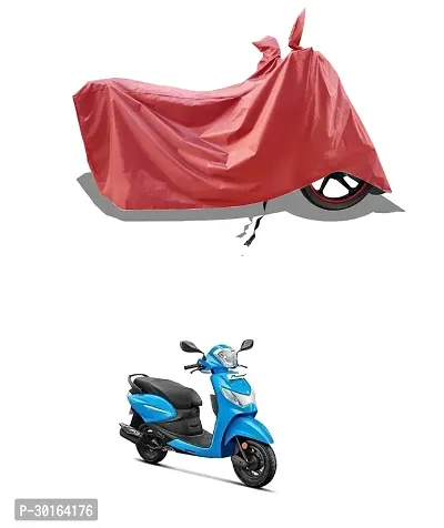 VESMEI -  Water-Resistant  Bike Cover for Hero Pleasure Drum and Dust-Proof Premium Polyester Fabric_Entire Maroon Large-thumb0