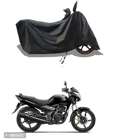 VESMEI - Water-Resistant 2024 Bike Cover for Honda Unicorn 160 and Dust-Proof Premium Polyester Fabric_Black Stripe Large