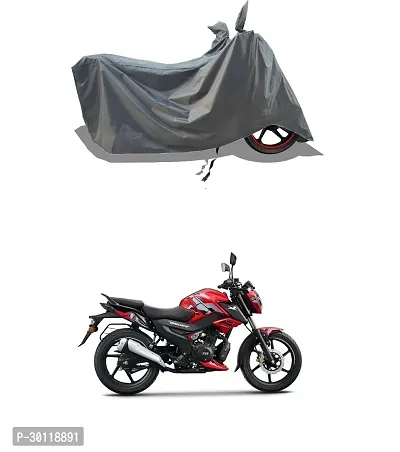 VESMEI - 100% Water-Resistant 2024 Bike Cover for TVS Raider 125 Edition Xonnect and Dust-Proof Premium Polyester Fabric_Entire Grey Large-thumb0