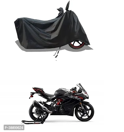 VESMEI - Water-Resistant 2024 Bike Cover for TVS Apache RR 310 and Dust-Proof Premium Polyester Fabric_Black Stripe Large