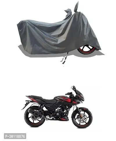 VESMEI - 100% Water-Resistant 2024 Bike Cover for Bajaj Pulsar 220F and Dust-Proof Premium Polyester Fabric_Entire Grey Large