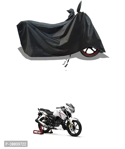 VESMEI - Water-Resistant 2024 Bike Cover for TVS Apache RTR 180 2V and Dust-Proof Premium Polyester Fabric_Black Stripe Large-thumb0