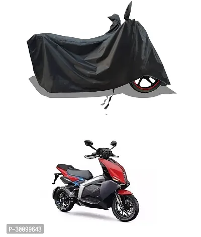 VESMEI - Water-Resistant 2024 Bike Cover for TVS X Scooty and Dust-Proof Premium Polyester Fabric_Black Stripe Large