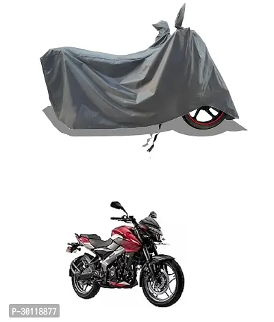 VESMEI - 100% Water-Resistant 2024 Bike Cover for Bajaj Pulsar NS200 and Dust-Proof Premium Polyester Fabric_Entire Grey Large