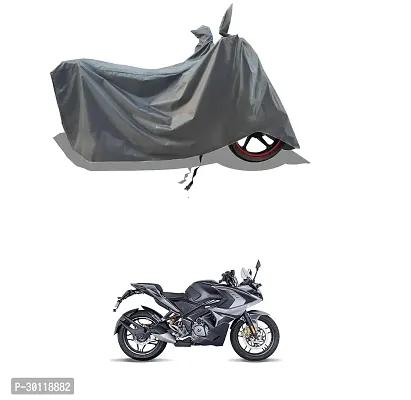 VESMEI - 100% Water-Resistant 2024 Bike Cover for Bajaj Pulsar RS200 and Dust-Proof Premium Polyester Fabric_Entire Grey Large