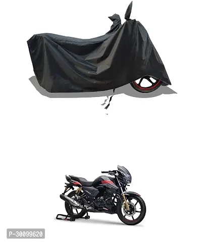 VESMEI - Water-Resistant 2024 Bike Cover for TVS Apache RTR 180 and Dust-Proof Premium Polyester Fabric_Black Stripe Large