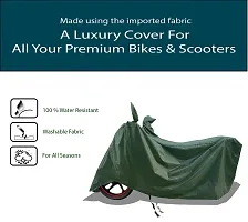 VESMEI - Two-Wheeler - Bike Cover Water-Resistant for Hero HF Deluxe and Dust-Proof Premium Polyester Fabric_Entire Olive Large-thumb1