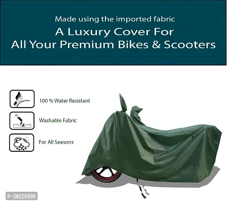 VESMEI - Two-Wheeler - Bike Cover Water-Resistant for Hero HF Deluxe and Dust-Proof Premium Polyester Fabric_Entire Olive Large-thumb2