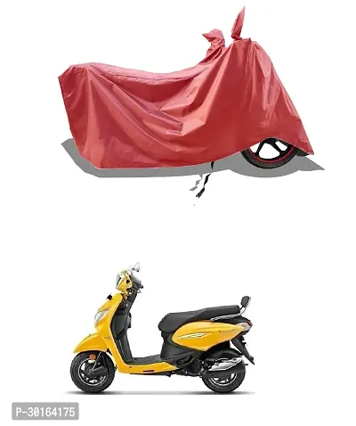 VESMEI -  Water-Resistant  Bike Cover for Hero Pleasure XTEC and Dust-Proof Premium Polyester Fabric_Entire Maroon Large