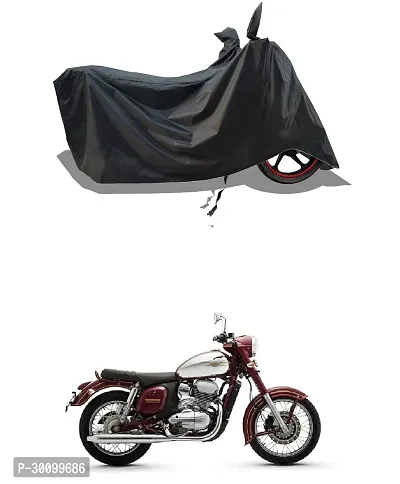 VESMEI - Water-Resistant 2024 Bike Cover for Jawa Classic 300 and Dust-Proof Premium Polyester Fabric_Black Stripe Large