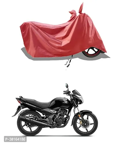 VESMEI -  Water-Resistant  Bike Cover for Honda Unicorn 160 and Dust-Proof Premium Polyester Fabric_Entire Maroon Large