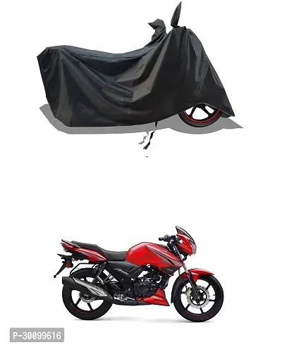 VESMEI - Water-Resistant 2024 Bike Cover for TVS Apache RTR 2V RM Bluetooth and Dust-Proof Premium Polyester Fabric_Black Stripe Large-thumb0