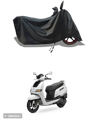 VESMEI - Water-Resistant 2024 Bike Cover for TVS IQUBE S and Dust-Proof Premium Polyester Fabric_Black Stripe Large