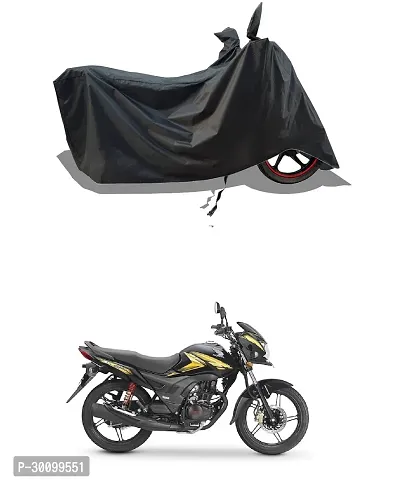 VESMEI - Water-Resistant 2024 Bike Cover for Honda Shine 125 and Dust-Proof Premium Polyester Fabric_Black Stripe Large-thumb0