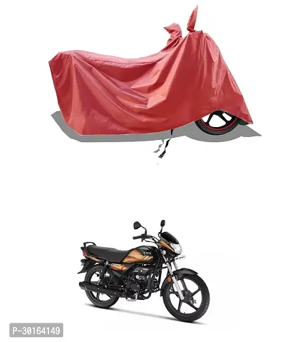 VESMEI -  Water-Resistant  Bike Cover for Hero HF Deluxe and Dust-Proof Premium Polyester Fabric_Entire Maroon Large-thumb0