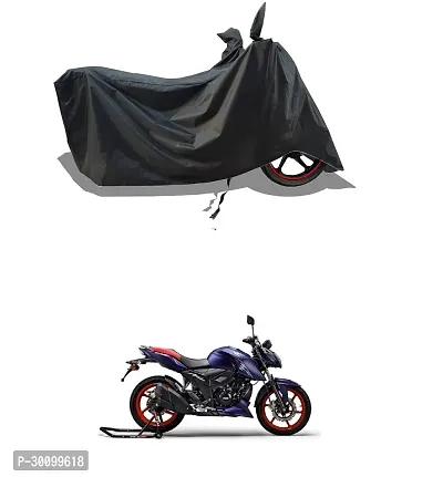 VESMEI - Water-Resistant 2024 Bike Cover for TVS Apache RTR 160 4V and Dust-Proof Premium Polyester Fabric_Black Stripe Large